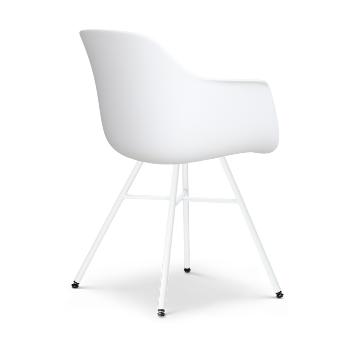 Nolon Noa-Liz Eetkamerstoel Wit - Zacht Groen Kussen - Witte Poten