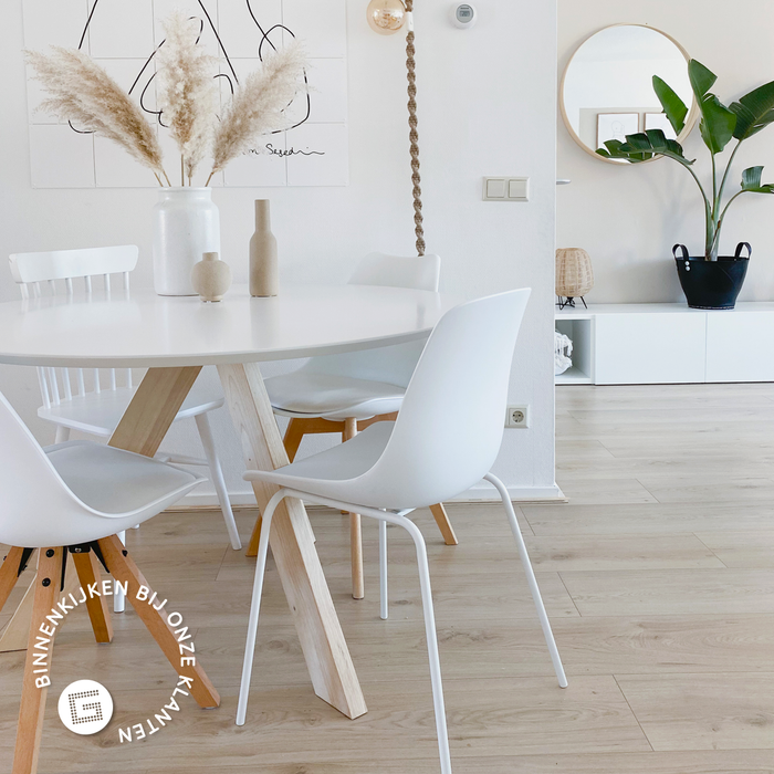 Nolon Nora-Pip Eetkamerstoel Zwart - Kunststof - Wit Onderstel