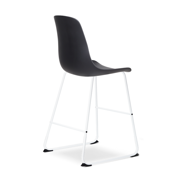 Nolon Nino-Pip Barkruk Zwart - Kunststof - Wit Onderstel - 65 cm