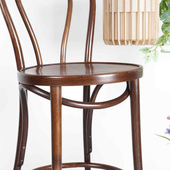 Fameg Vienna Thonet No. 18 houten barkruk walnoot - 75 cm