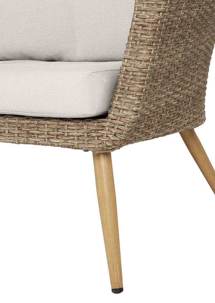 Lisomme Fien rotan tuinbank zand - Met zitkussens