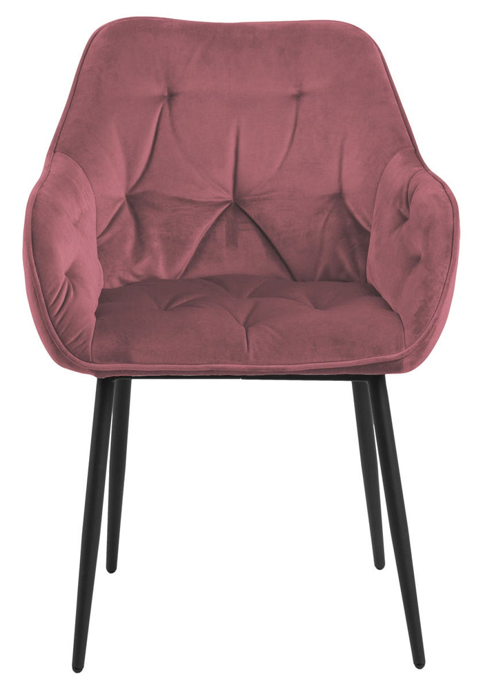 Lisomme Arian Eetkamerstoel Velvet Zachtroze - Met Armleuning