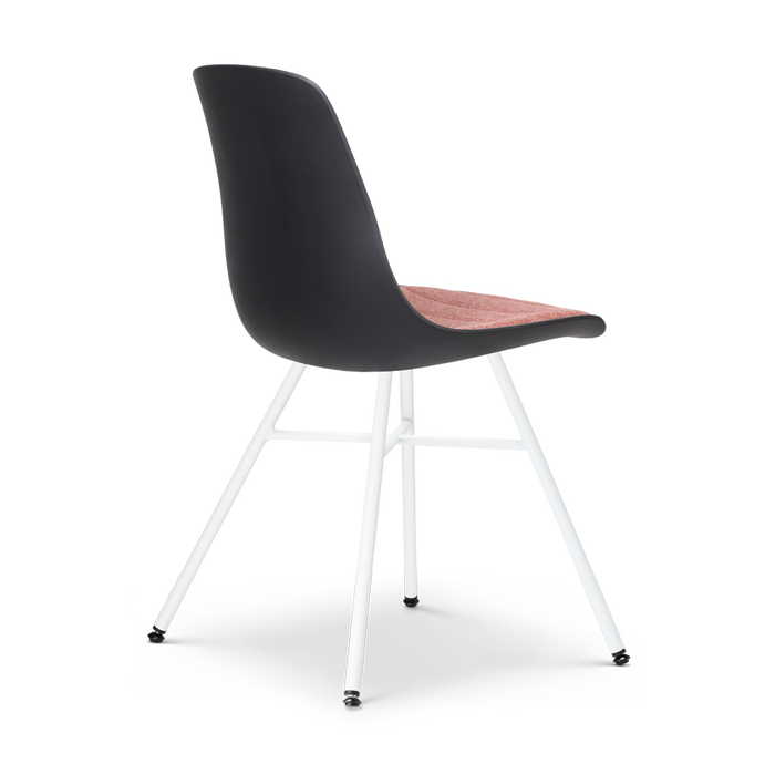 Nolon Noa-Liv Eetkamerstoel Zwart - Terracotta Kussen - Witte Poten