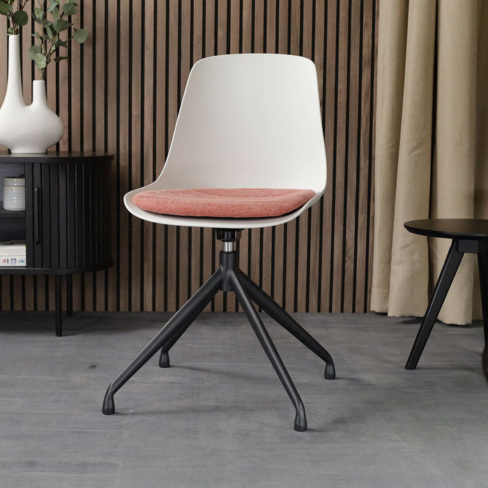 Nolon Nola-Liv Eetkamerstoel Wit - Terracotta - Draaibaar - Zwart