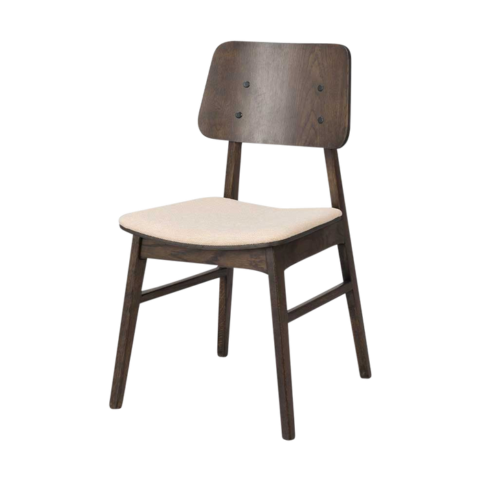 Rowico Home Nagano Houten Eetkamerstoel Bruin - Met Beige Zitkussen