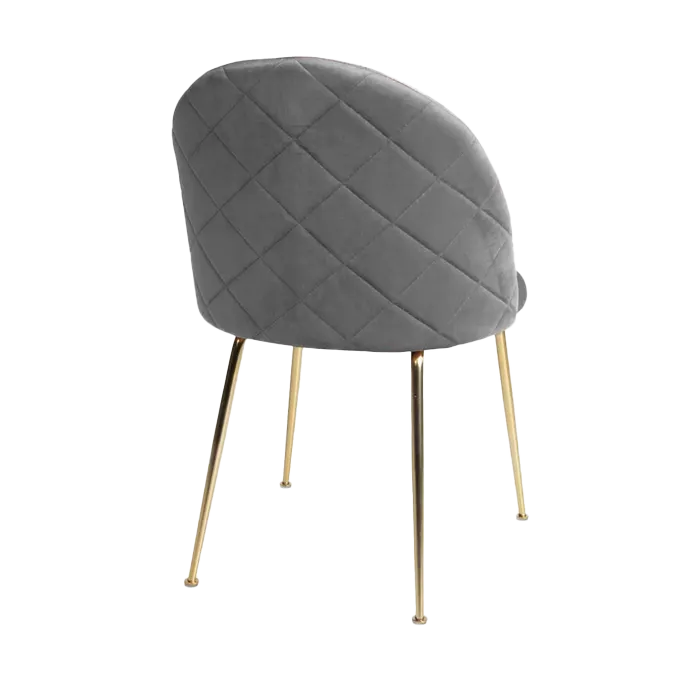 Artichok Aniek Eetkamerstoel Velvet Grijs - Gouden Poten