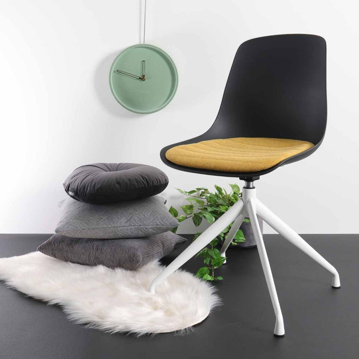 Nolon Nola-Liv Eetkamerstoel Zwart - Okergeel - Draaibaar - Wit