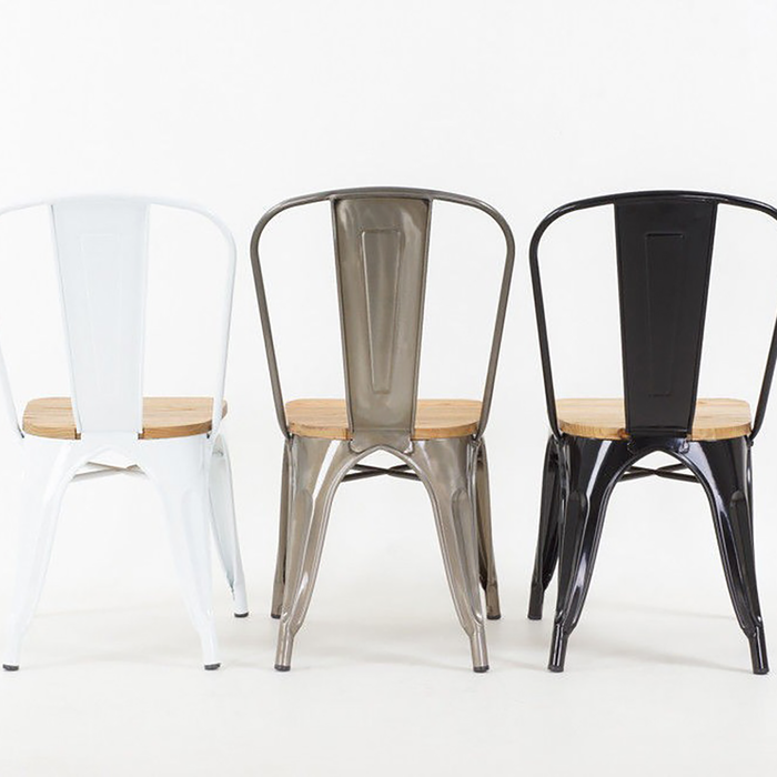 Legend Metalen Eetkamerstoel Industrieel Metaal - Houten Zitting