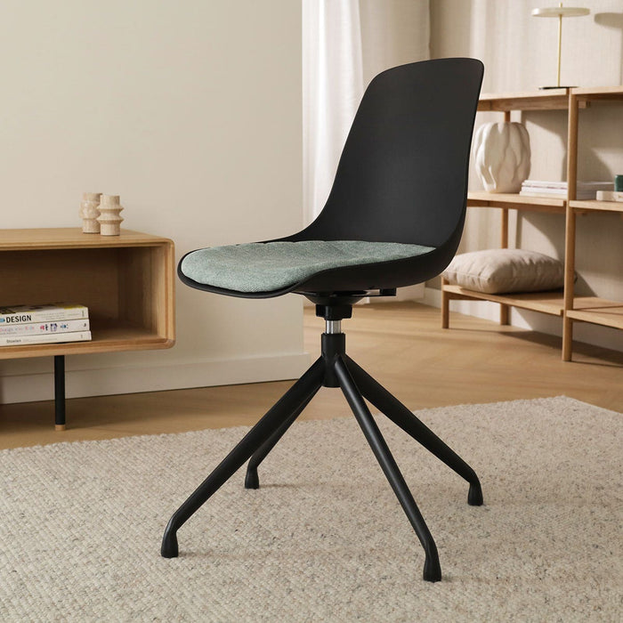 Nolon Nola-Liv Eetkamerstoel Zwart - Zacht Groen - Draaibaar - Zwart