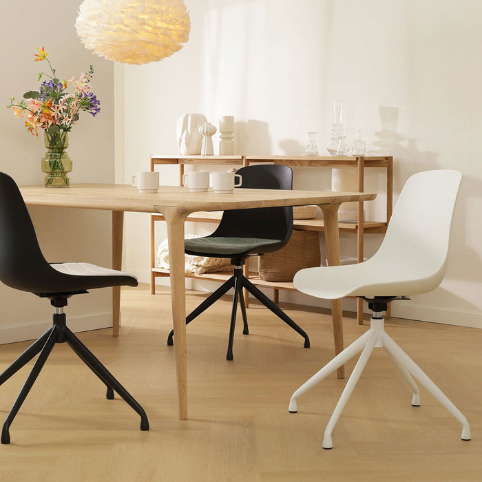 Nolon Nola-Liv Eetkamerstoel Zwart - Lichtgrijs - Draaibaar - Zwart