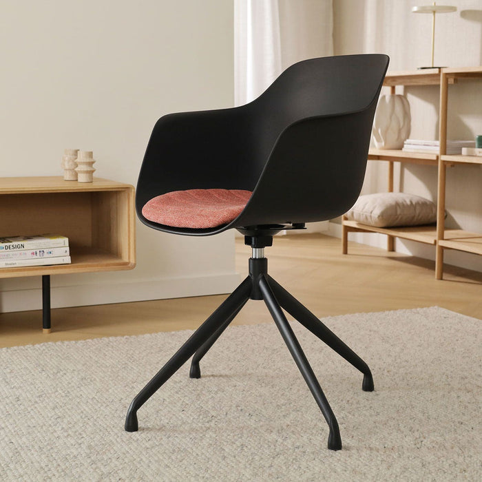 Nolon Nola-Liz Eetkamerstoel Zwart - Terracotta - Draaibaar - Zwart