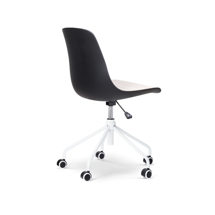 Nolon Nout-Liv Bureaustoel Zwart - Beige Kussen - Wit Onderstel