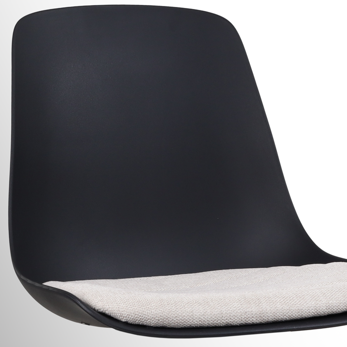 Nolon Nout-Liv Bureaustoel Zwart - Beige Kussen - Wit Onderstel