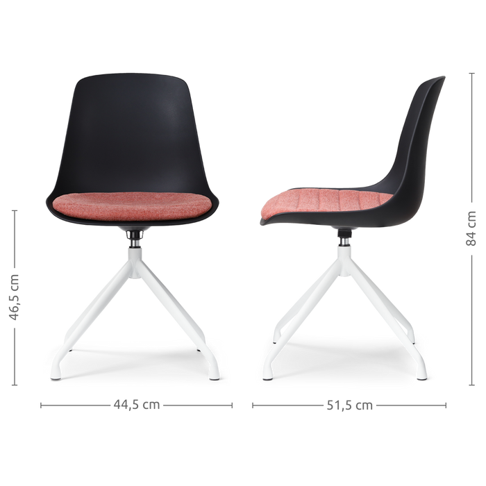 Nolon Nola-Liv Eetkamerstoel Zwart - Terracotta - Draaibaar - Wit