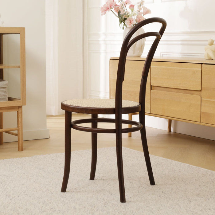 Fameg Vienna Thonet No.14 Houten Bistrostoel Walnoot - Rotan Zitting