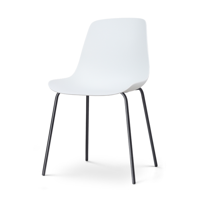 Nolon Nora-Pip Eetkamerstoel Wit - Kunststof - Zwart Onderstel