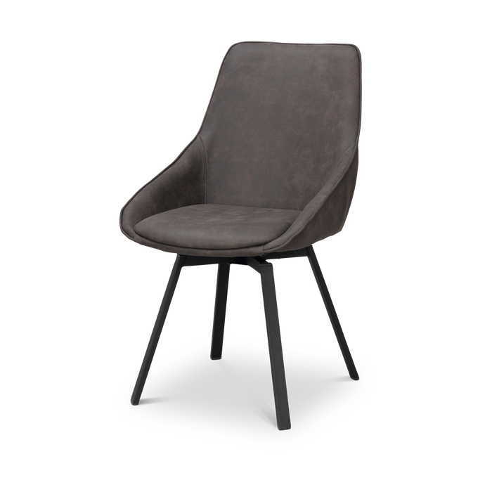 Rowico Home Alison Draaibare Eetkamerstoel Donkegrijs - Kunstleer