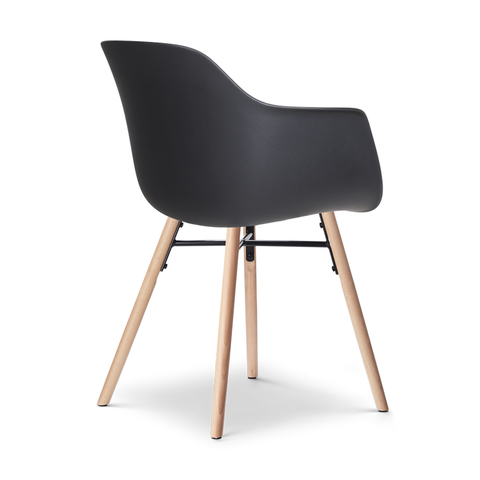 Nolon Nena-Liz Eetkamerstoel Zwart - Armleuning - Terracotta Kussen