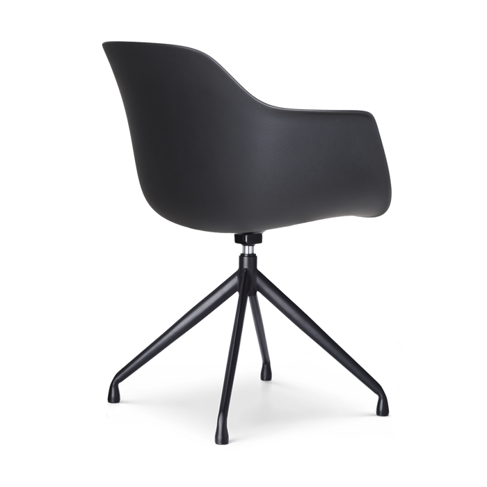 Nolon Nola-Liz Eetkamerstoel Zwart - Okergeel - Draaibaar - Zwart