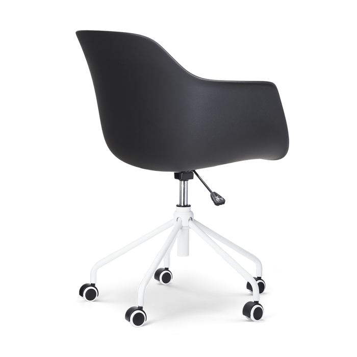 Nolon Nout-Liz Bureaustoel Zwart - Okergeel Kussen - Wit Onderstel