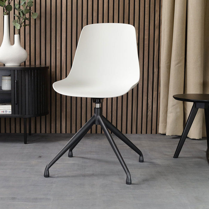 Nolon Nola-Pip Eetkamerstoel Wit - Draaibaar - Zwart Onderstel