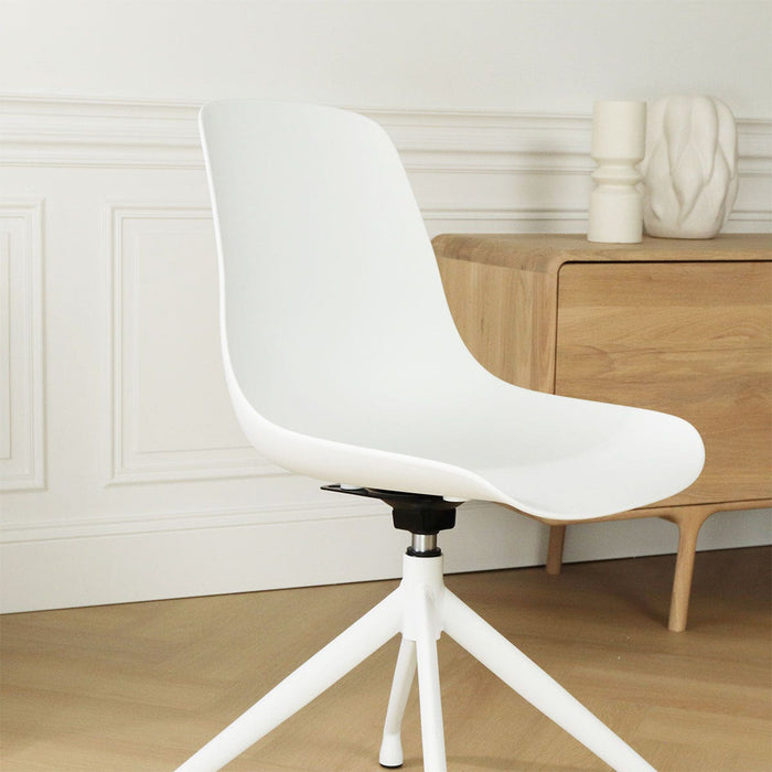 Nolon Nola-Pip Eetkamerstoel Wit - Draaibaar - Wit Onderstel