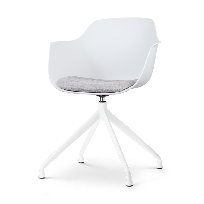 Nolon Nola-Liz Eetkamerstoel Wit - Lichtgrijs - Draaibaar - Wit