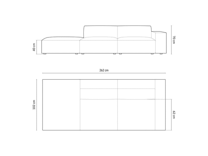 Micadoni 4-zitsbank Jodie bouclé links open
