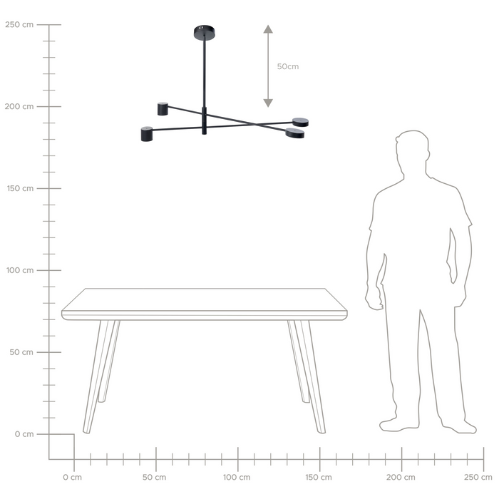 Beliani - BANDON - Hanglamp - Zwart - IJzer