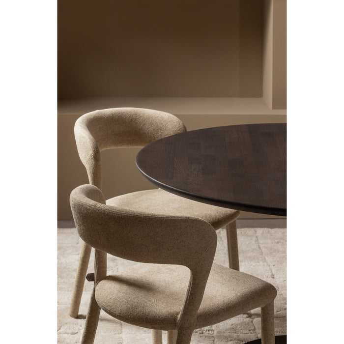 WOOOD Noble Eetkamerstoelen - Polyester - Zand - Set van 6