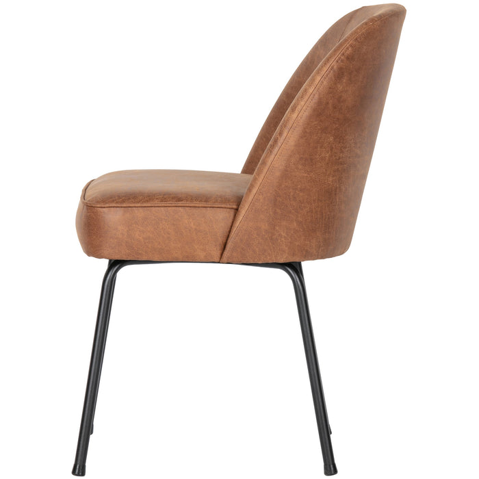 WOOOD Vogue Eetkamerstoelen - Leer - Cognac - Set van 6