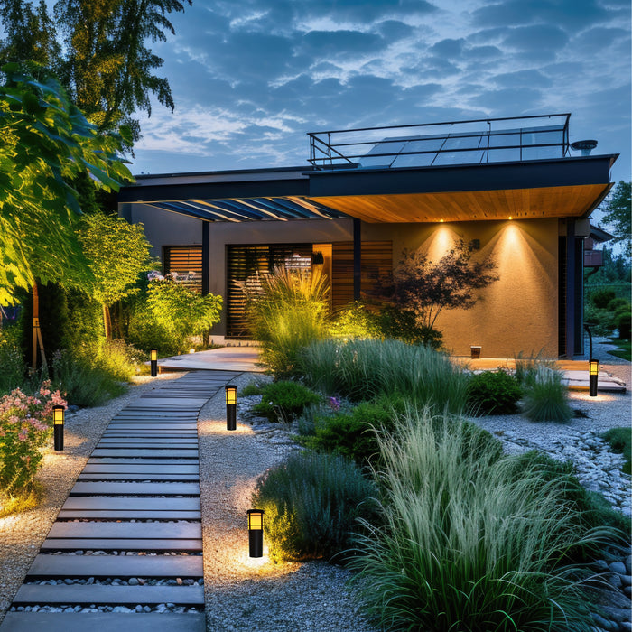 KS Verlichting Set 4 stuks Fuego LED Solar Tuinfakkel Zwart