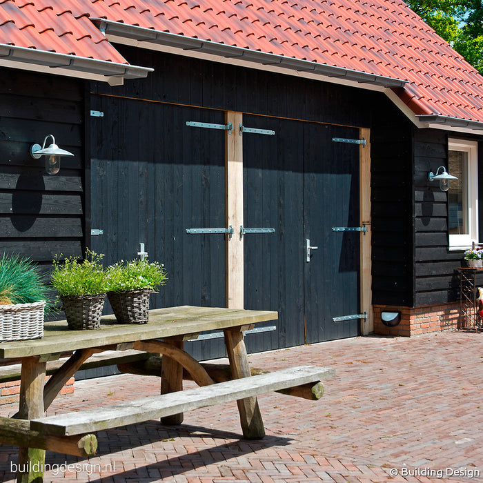 KS Verlichting Brig stallamp gegalvaniseerd met 8W Bewegingssensor LED