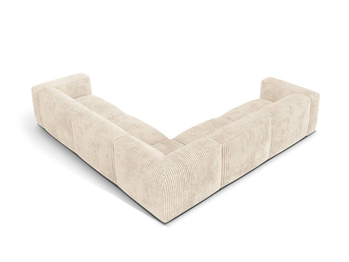 Micadoni 5-zits hoekbank Martina ribstof