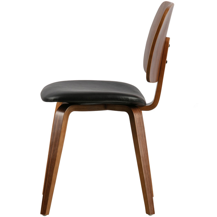 vtwonen Classic Eetkamerstoelen - Hout - Zwart|Walnoot - Set van 6
