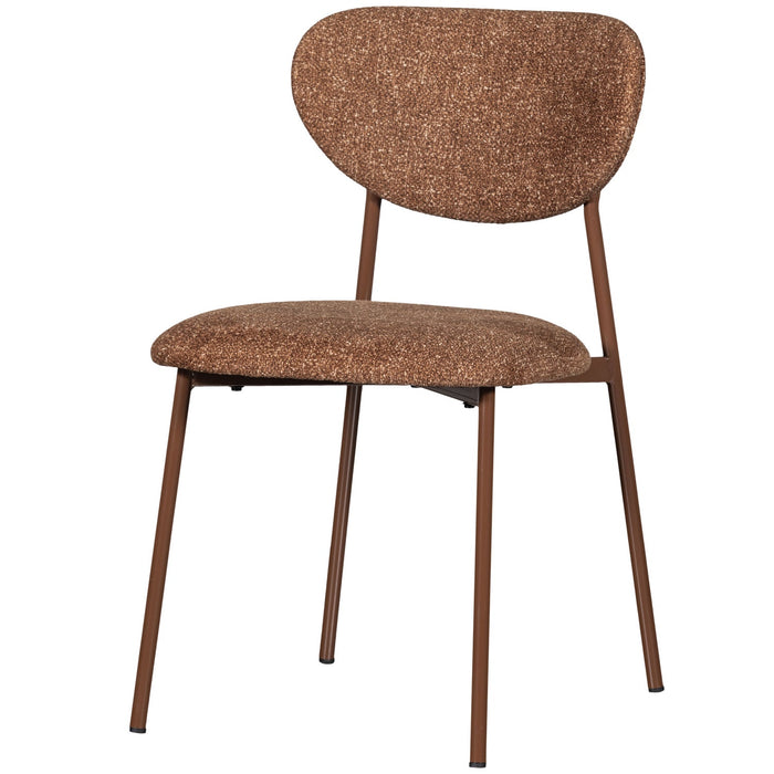 WOOOD Valor Eetkamerstoelen - Polyester - Bruin - Set van 6