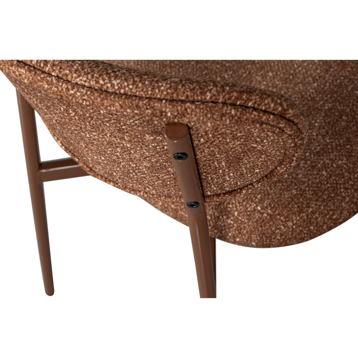 WOOOD Valor Eetkamerstoelen - Polyester - Bruin - Set van 6