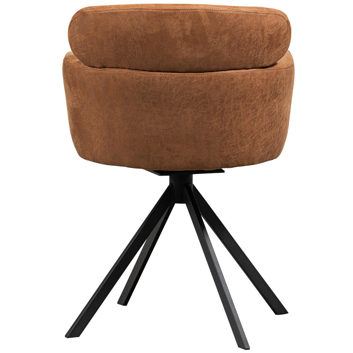 WOOOD Fenne Eetkamerstoelen - Leerlook - Cognac - Set van 6