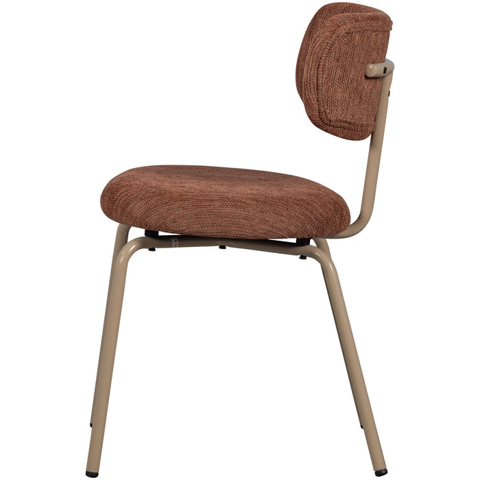 WOOOD Travis Eetkamerstoelen - Polyester - Bruin - Set van 6