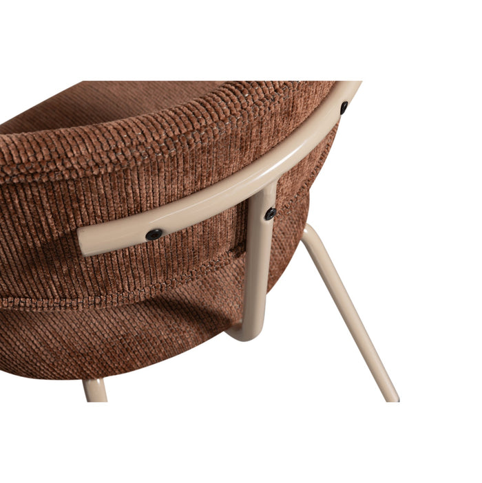 WOOOD Travis Eetkamerstoelen - Polyester - Bruin - Set van 6