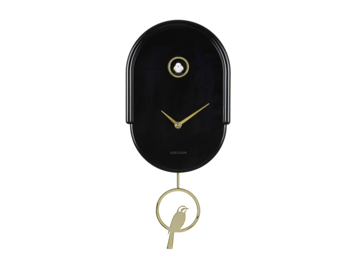 Karlsson - Wandklok Tweet - Zwart