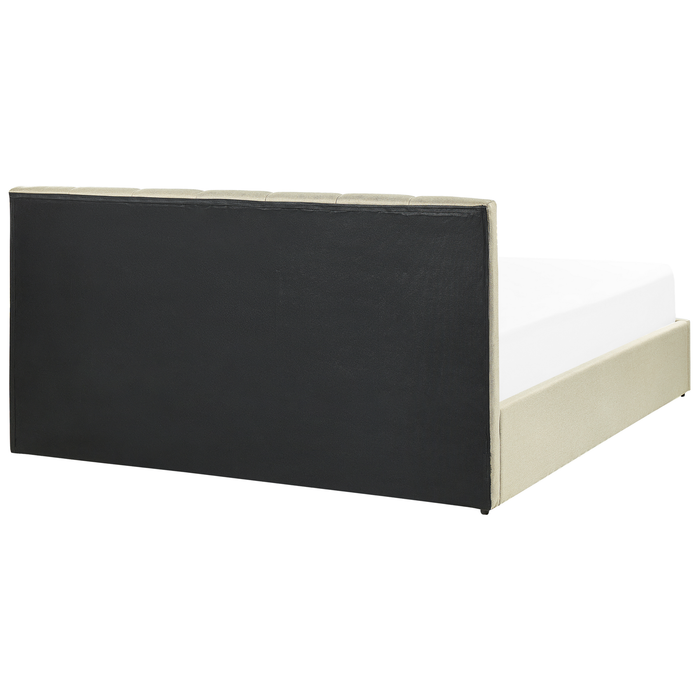 Beliani-DREUX-Bed met opbergruimte-Beige-160 x 200 cm-Polyester