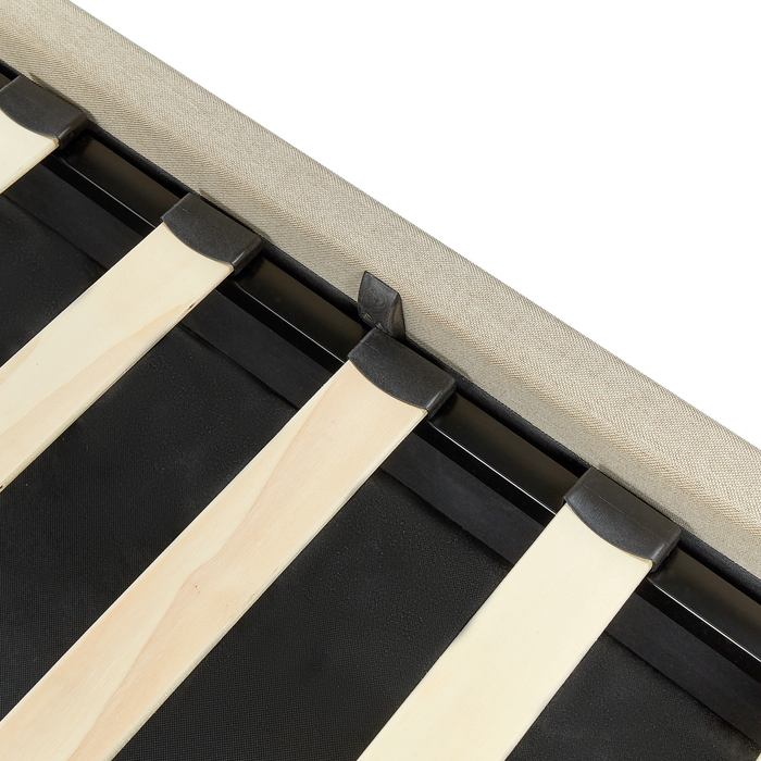 Beliani-DREUX-Bed met opbergruimte-Beige-160 x 200 cm-Polyester