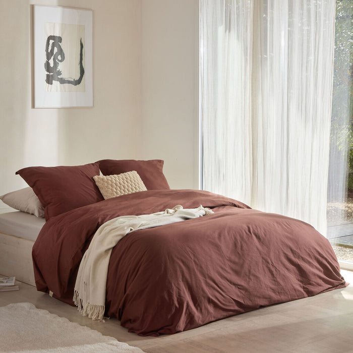 Walra - Dekbedovertrek Vintage Satin - 140x220 - Bruin