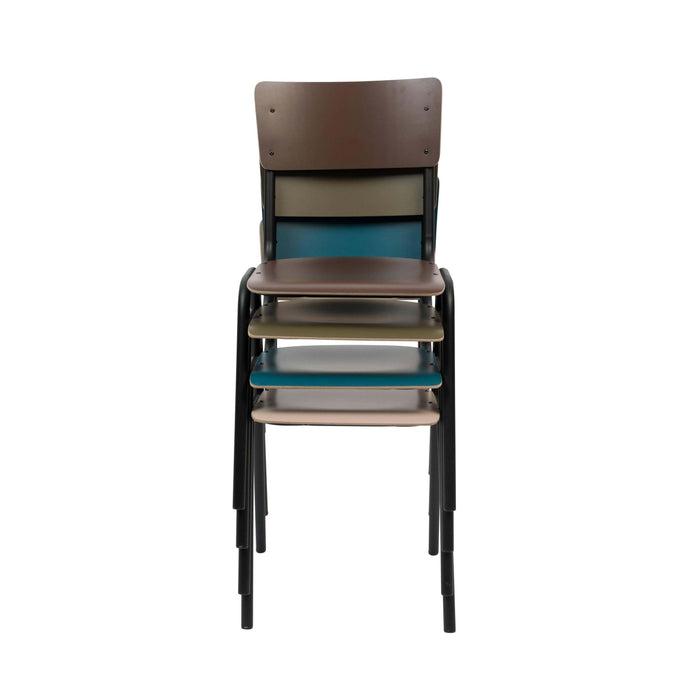 Zuiver Back To School Eetkamerstoelen Mat Blauw - Set van 4