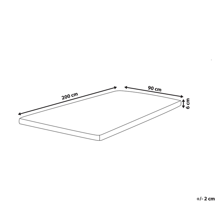 Beliani - DAZZEL - Matrastopper - Wit - 90 x 200 cm - Traagschuim