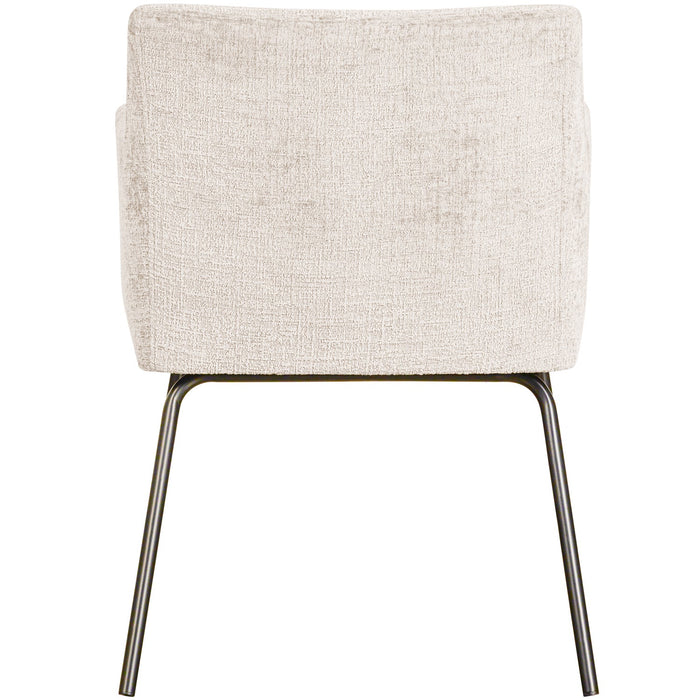 WOOOD Kam Eetkamerstoelen - Polyester - Off White - Set van 6