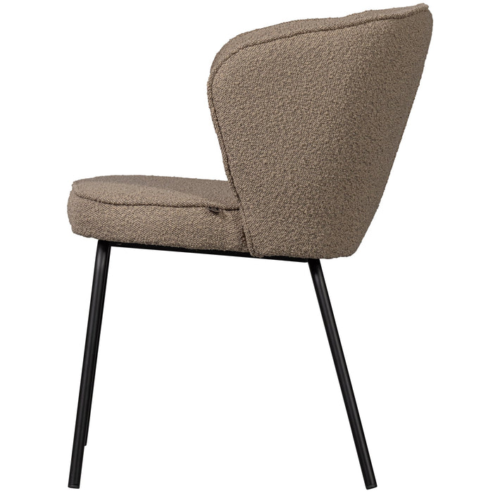 WOOOD Admit Eetkamerstoelen - Bouclé - Beige - Set van 6