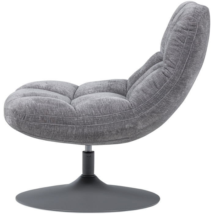 WOOOD Elvi Draaifauteuil - Chenille Structuur - Lichtgrijs - 81x73x84