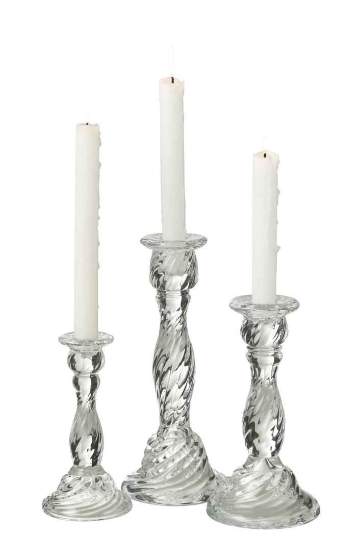 J-Line kandelaar Nono - glas - transparant - large